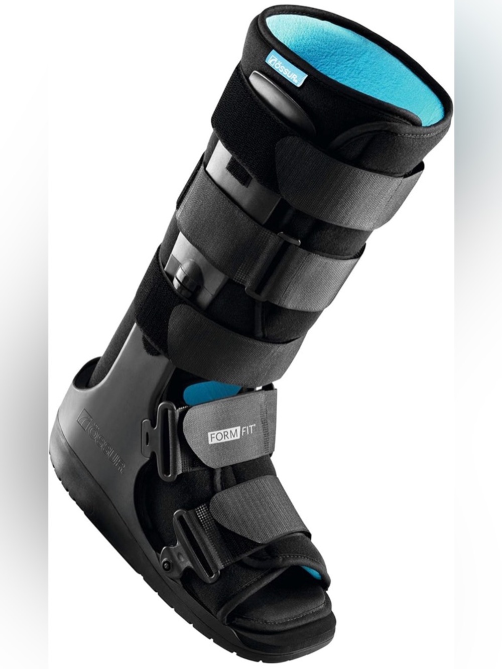 Össur Form Fit Medical Walking Boot in Black with Blue Liner